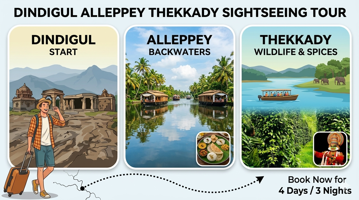 Dindigul Alleppey Thekkady Tour